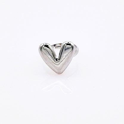 Anillo Corazón Valiente Plateado