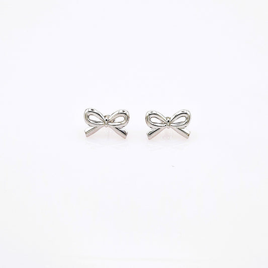 Pendientes Lazo Plateado