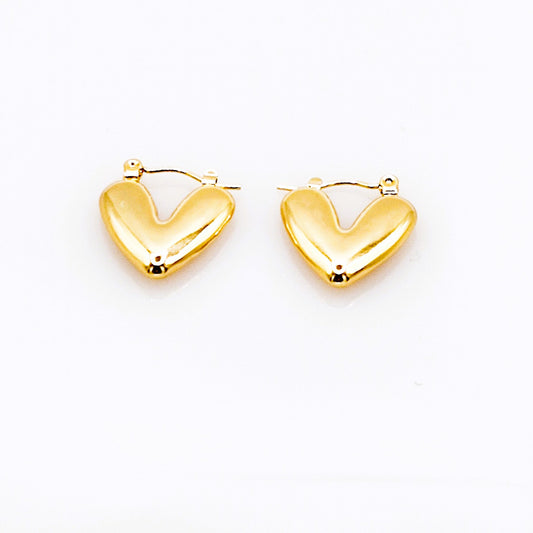 Pendientes Corazón Valiente Dorados