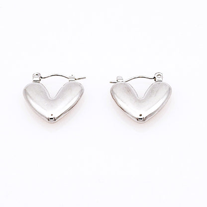 Pendientes Corazón Valiente Plateados
