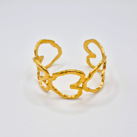 Brazalete Corazones Dorados