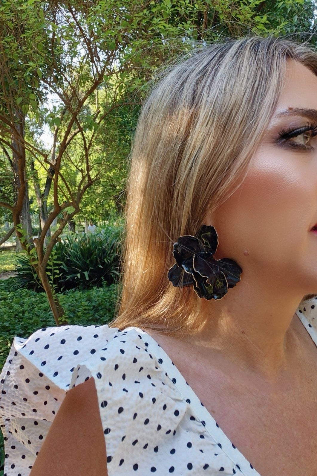 Pendientes Amapola Flamenca Negra