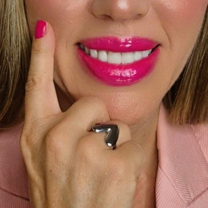 Anillo Corazón Valiente Plateado