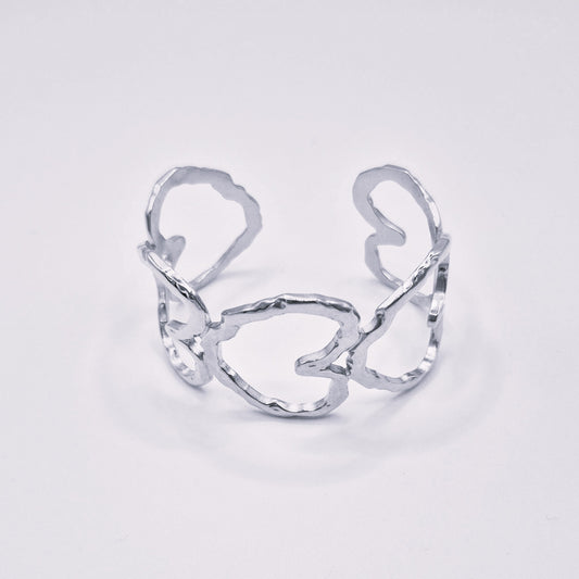 Brazalete Corazones Plateados
