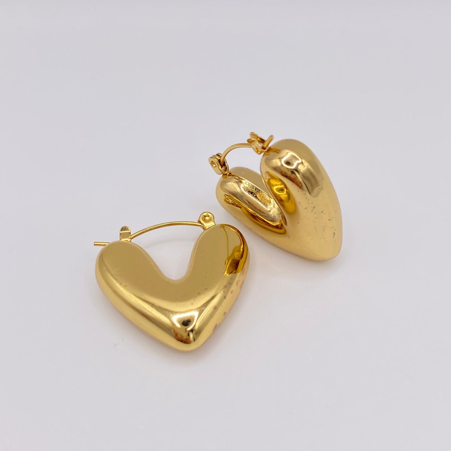 Pendientes Corazón Valiente Dorados - Grande