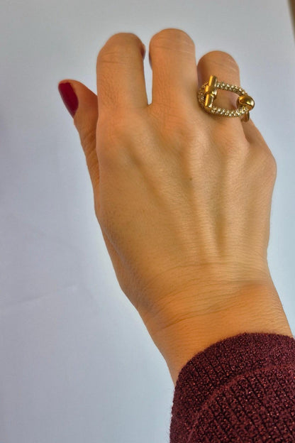 Anillo Eslabón Chic Dorado