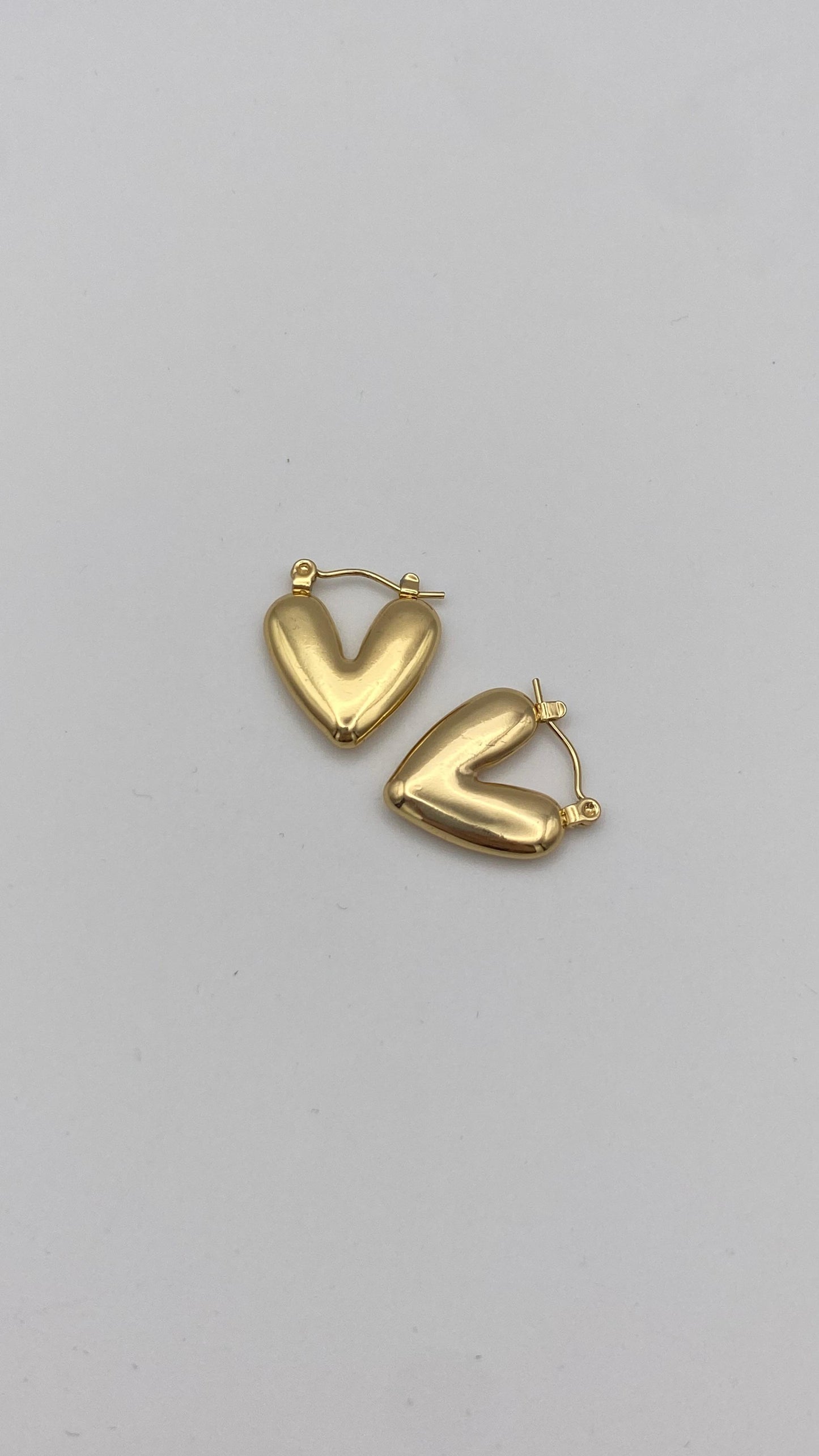 Pendientes Corazón Valiente Dorados - Pequeños