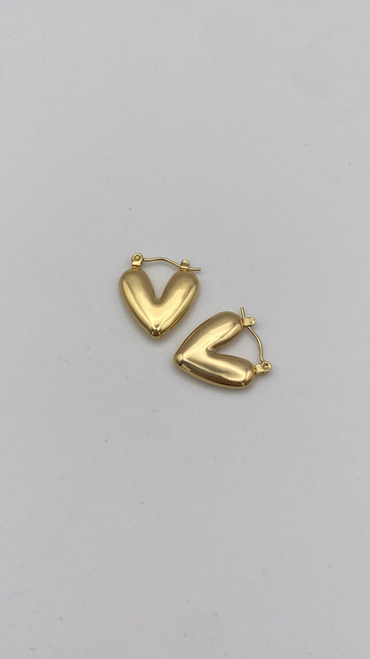 Pendientes Corazón Valiente Dorados - Pequeños
