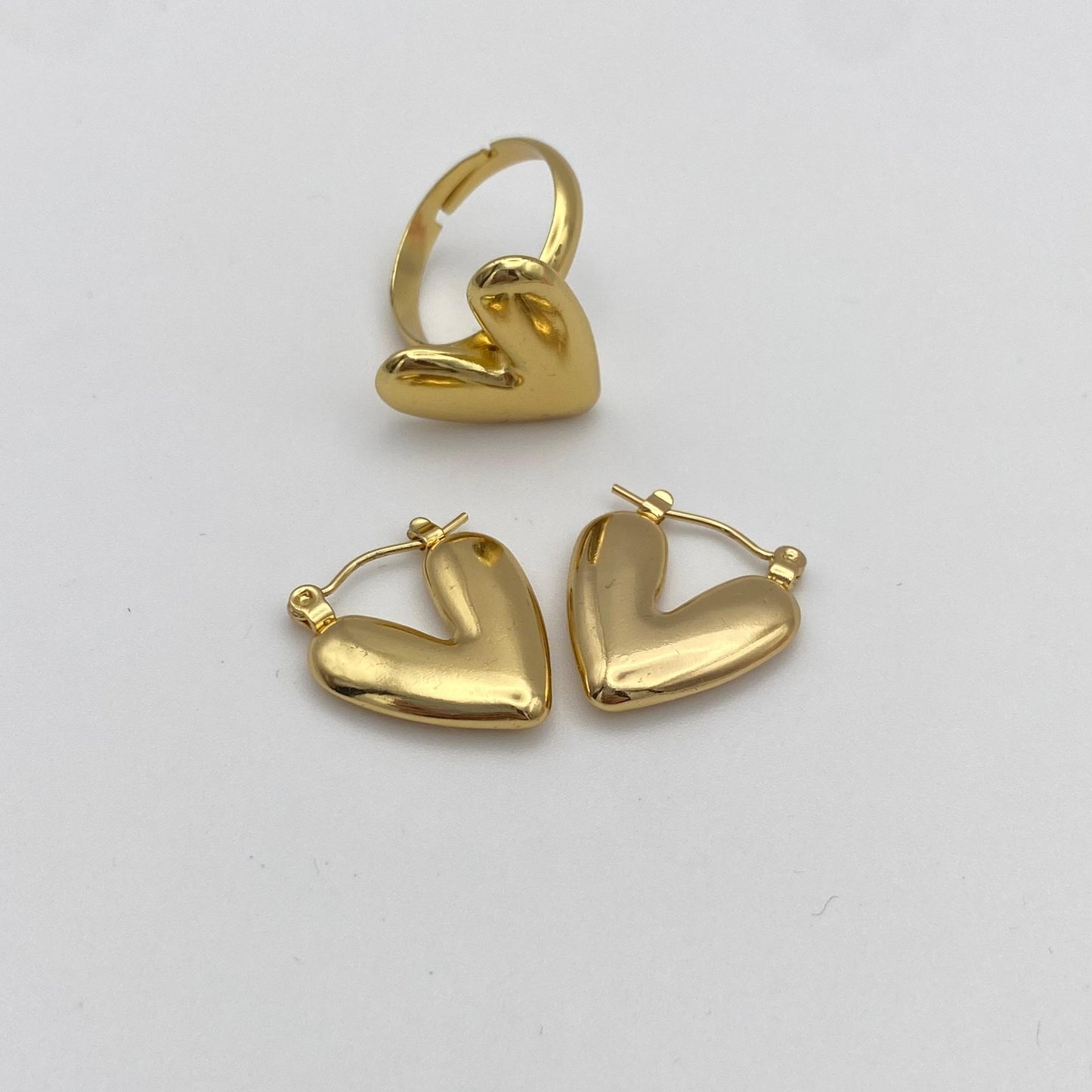 Anillo Corazón Valiente Dorado