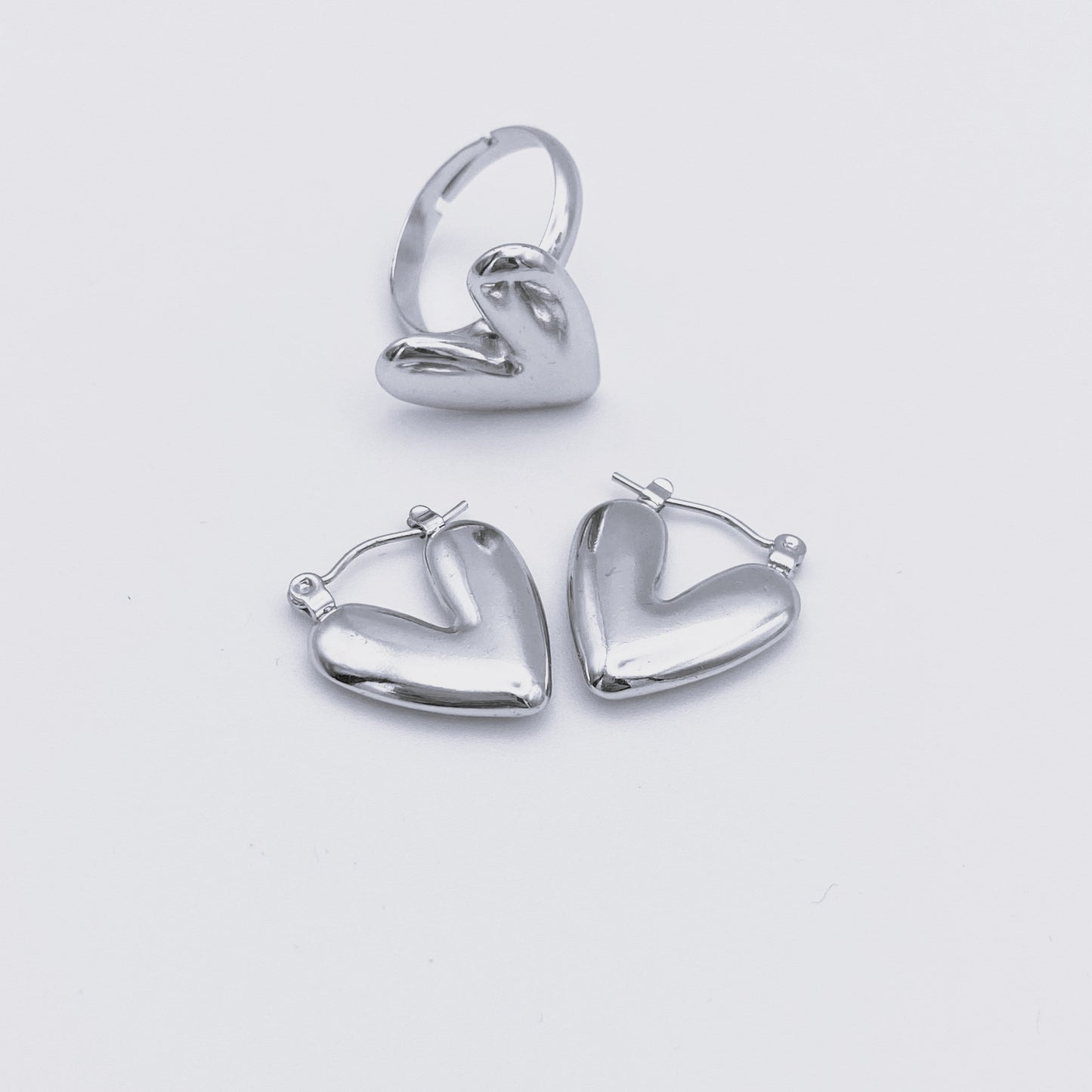 Conjunto Corazón Valiente Plateado