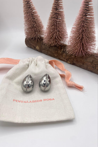 Pendientes Gota Circonitas - Plateados