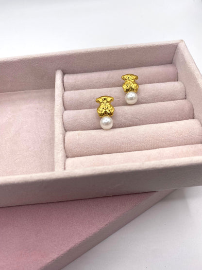 Pendientes Ositos con Perla
