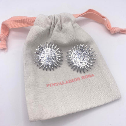 Pendientes Sol Carla Plateados