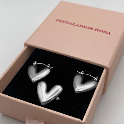 Conjunto Corazón Valiente Plateado