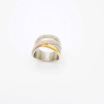 Anillo Oro Plata Trenzado