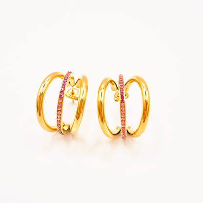 Pendientes Aro Marsella Destello Rosa