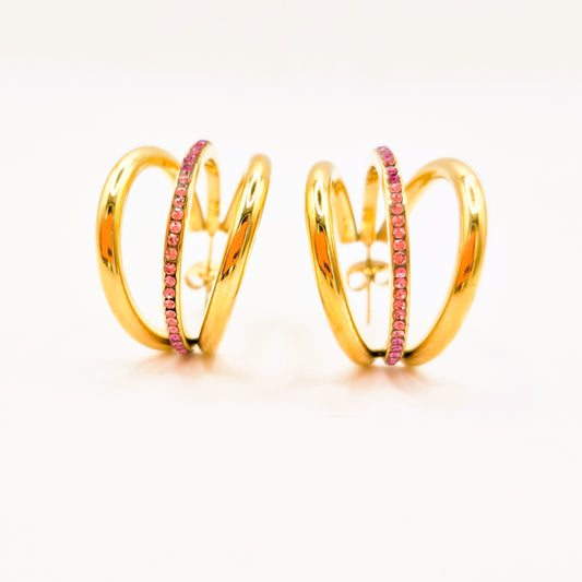Pendientes Aro Marsella Destello Rosa