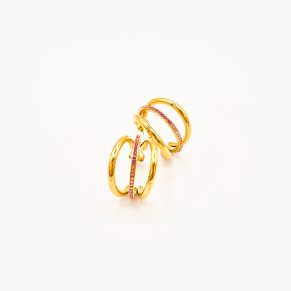 Pendientes Aro Marsella Destello Rosa