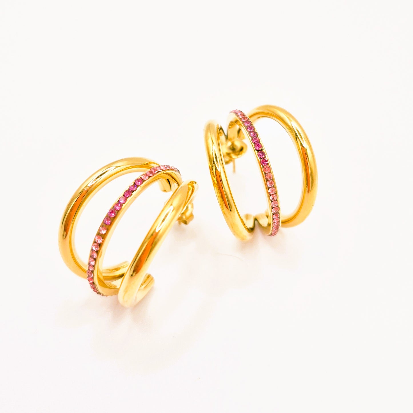 Pendientes Aro Marsella Destello Rosa
