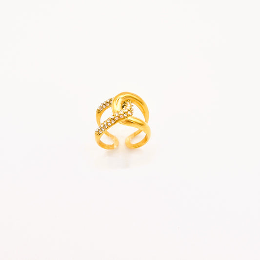 Anillo Doble Destello Oro