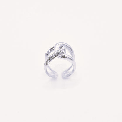 Anillo Doble Destello Plata