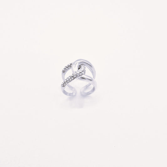 Anillo Doble Destello Plata